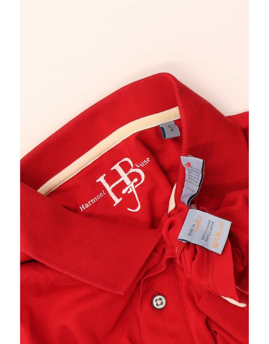 Camisa polo masculina Harmont & Blaine pequena de algodão vermelho