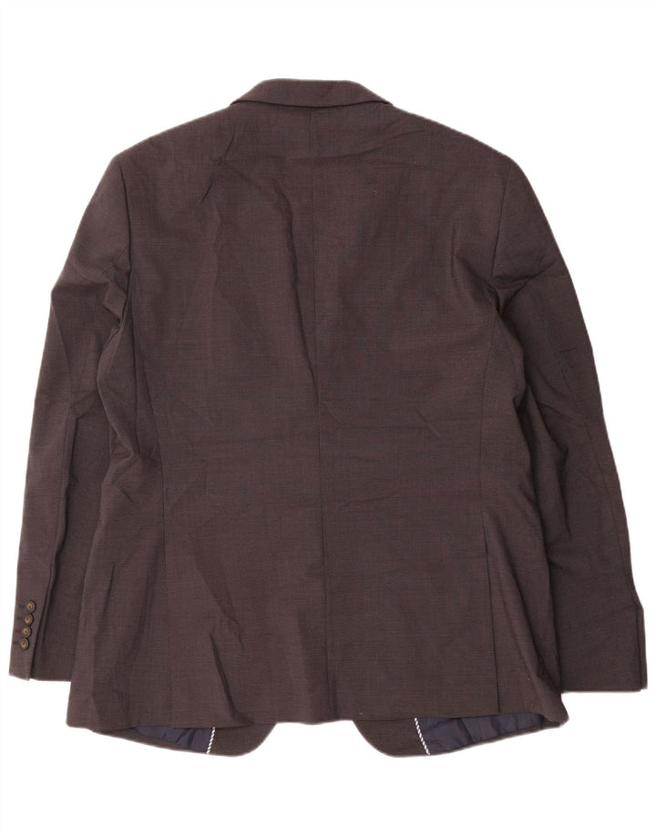 Jaqueta blazer masculina MARKS & SPENCER com 2 botões de ajuste regular Reino Unido 42 XL marrom