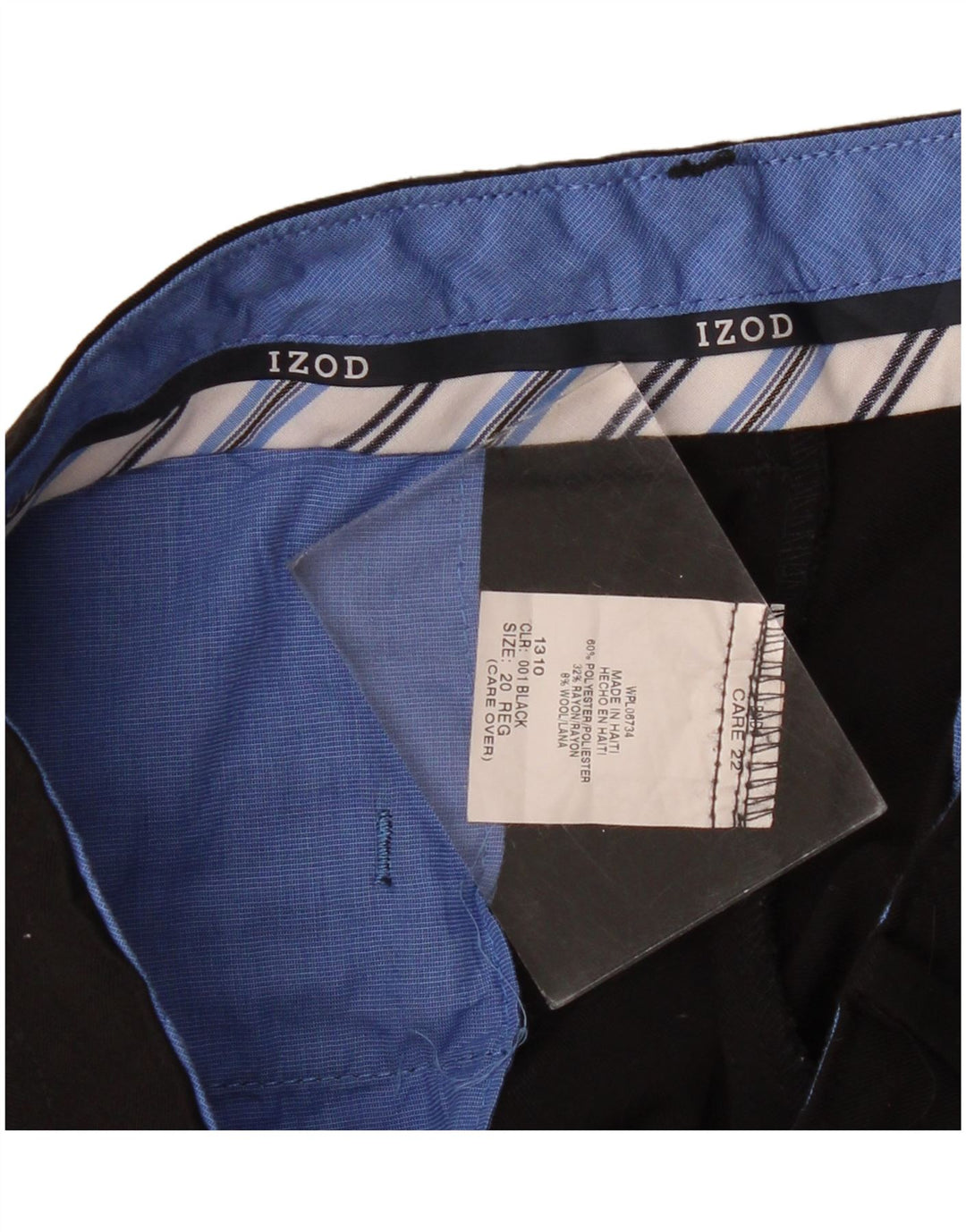 Calças Chino Retas Izod Meninos 15-16 Anos W30 L30 Poliéster Preto