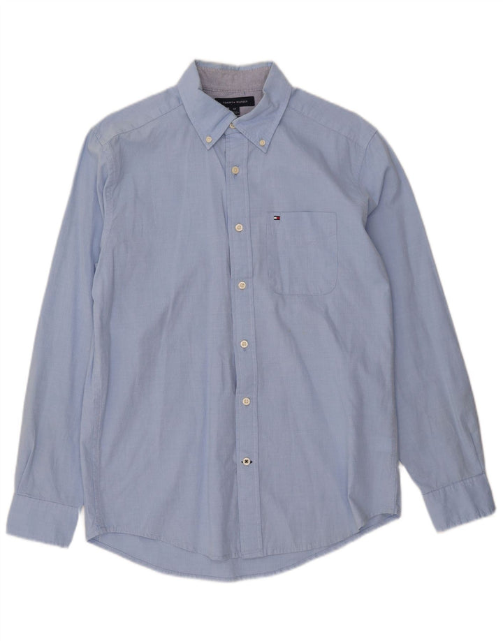 Camisa masculina TOMMY HILFIGER Classic Fit pequena azul algodão