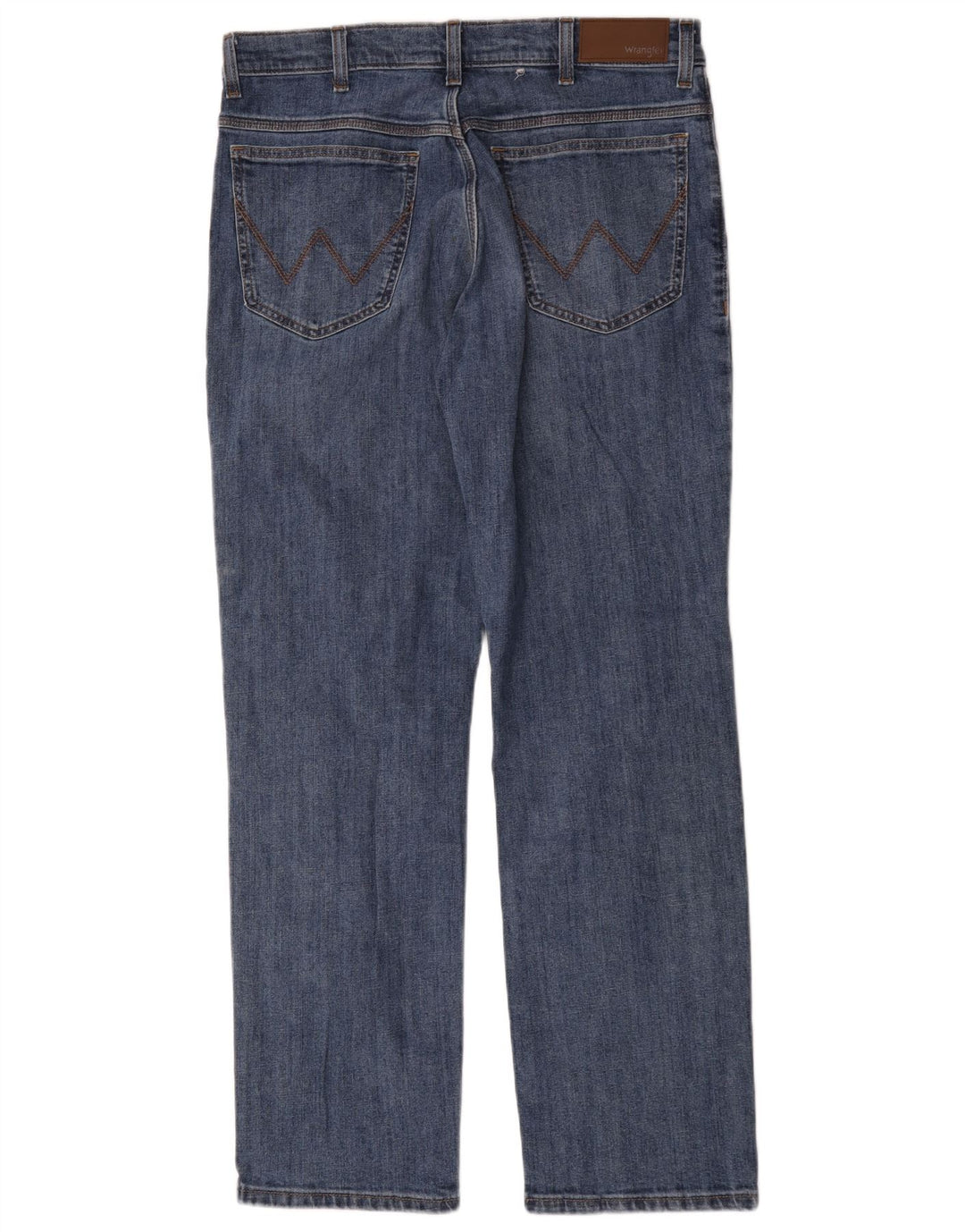 Wrangler Mens Straight Jeans W35 L32 Azul Algodão
