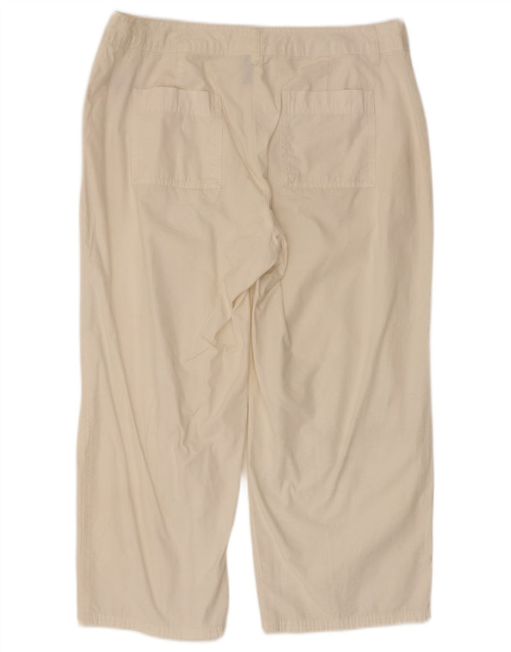 Calça capri feminina IZOD reta US 10 grande W32 L22 algodão branco