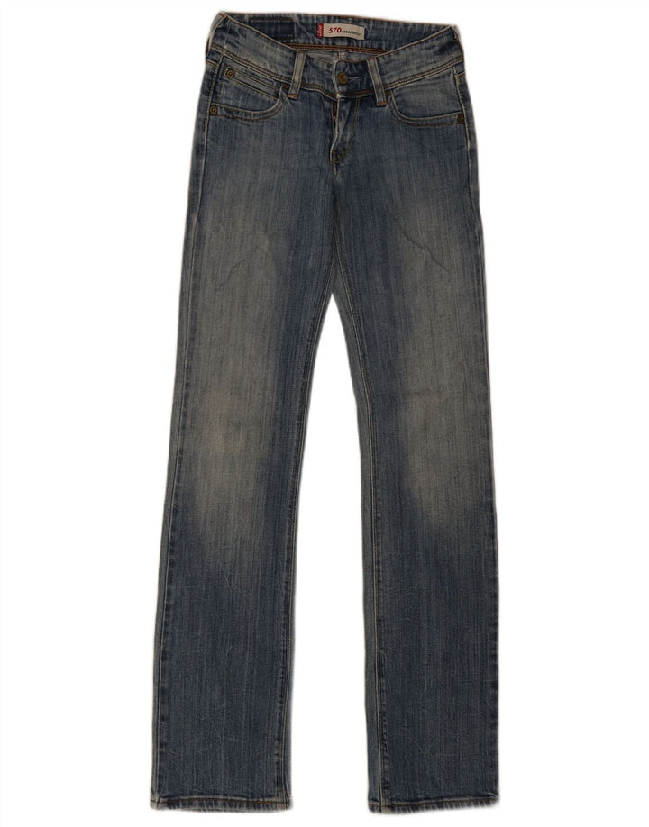 Calça jeans feminina Levi's 570 Straight W26 L33 azul algodão
