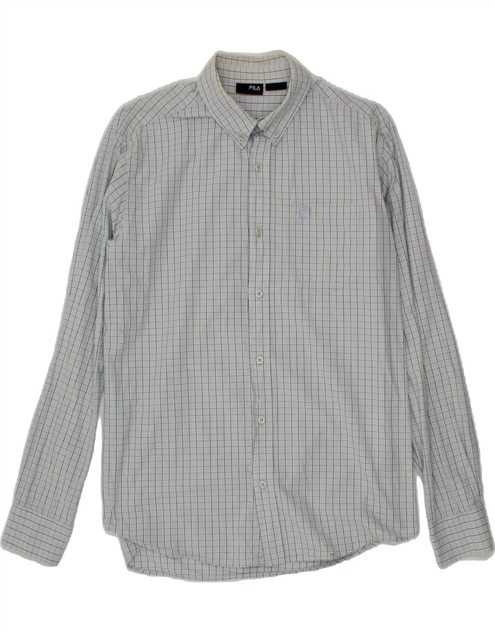 FILA Mens Shirt Medium Blue Check Vintage Fila and Second-Hand Fila from Messina Hembry 