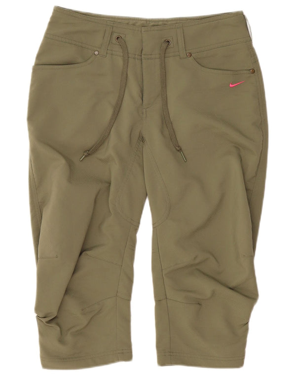 Nike Womens Dri Fit Straight Capri Trousers US 4/6 Small W30 L18 Green