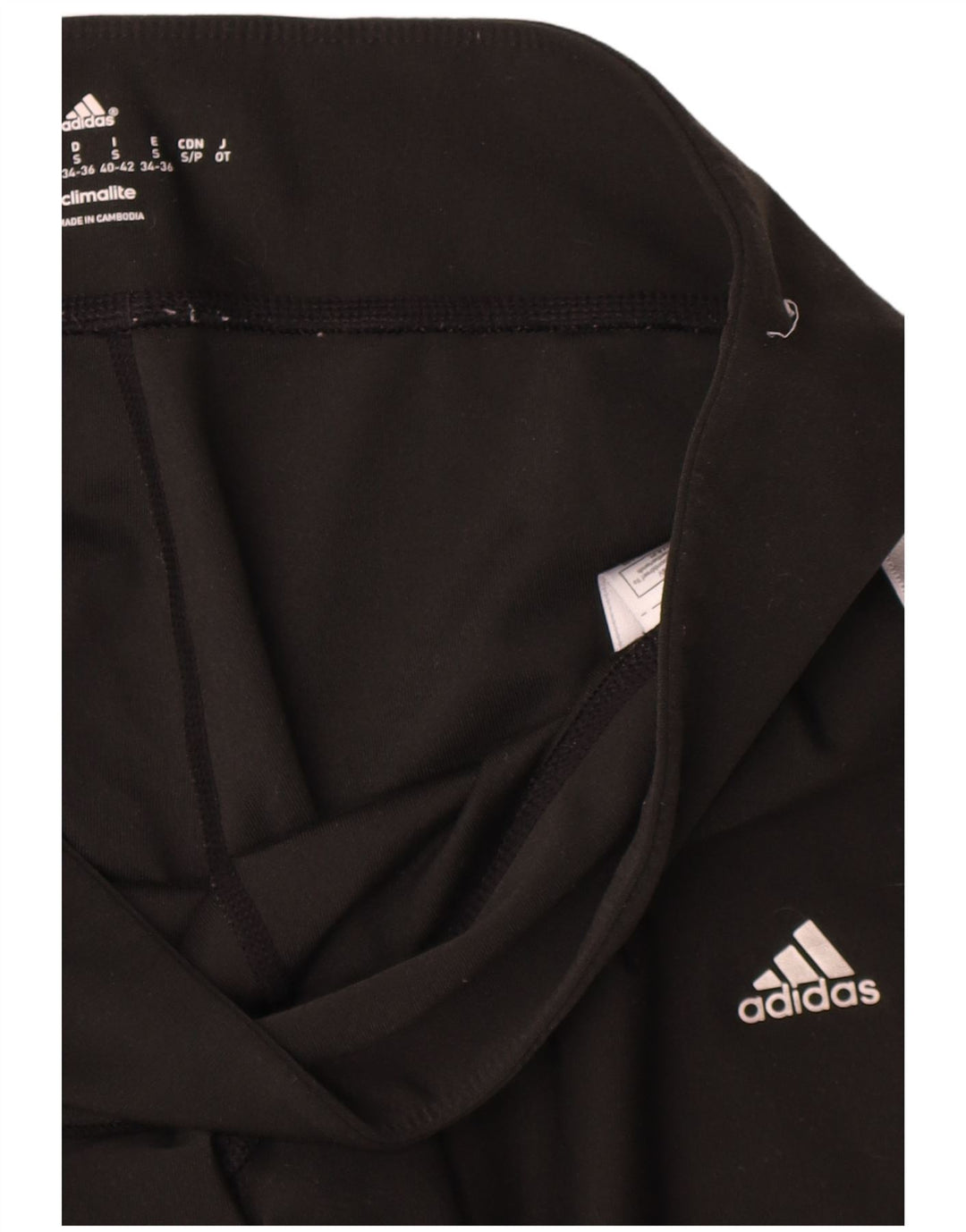 Leggings Crop Adidas Feminino UK 8 Pequeno Poliéster Preto