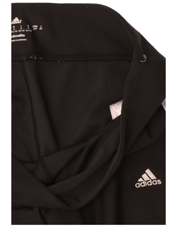 Leggings Crop Adidas Feminino UK 8 Pequeno Poliéster Preto