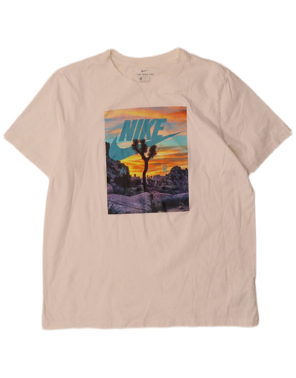 Camiseta Nike masculina gráfica Top XL algodão branco