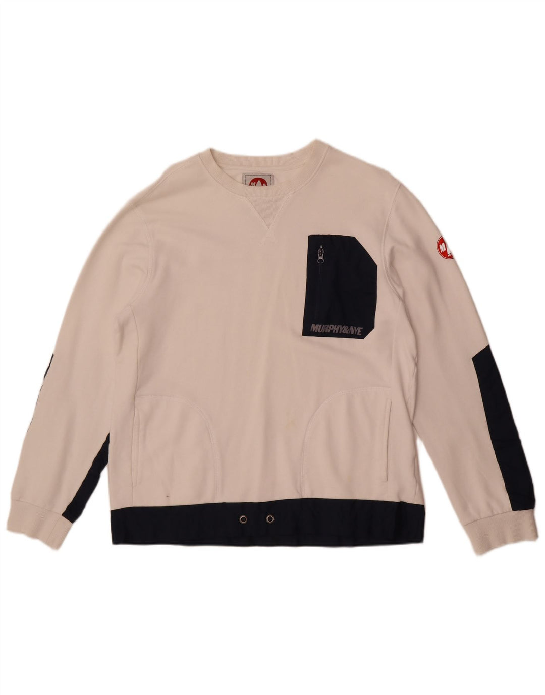 Murphy & Nye moletom masculino Sailmakers moletom grande bloco colorido branco