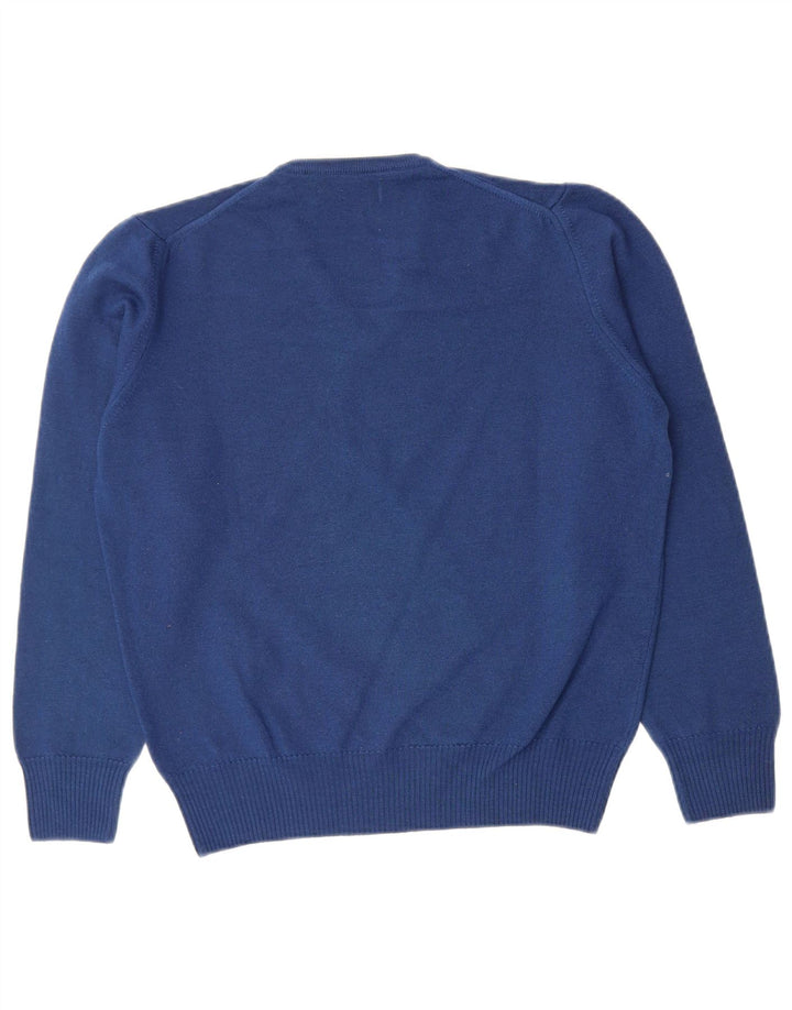 Suéter masculino ZARA com decote em V grande azul marinho