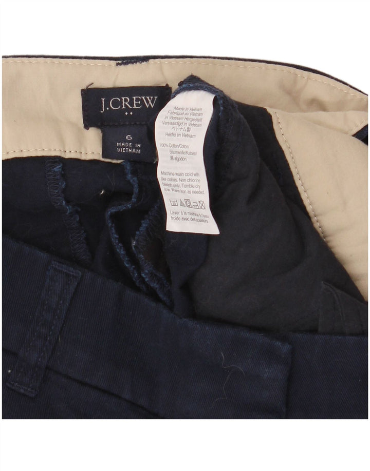 J. Crew Shorts Chino Feminino US 6 Médio W32 Algodão Azul Marinho
