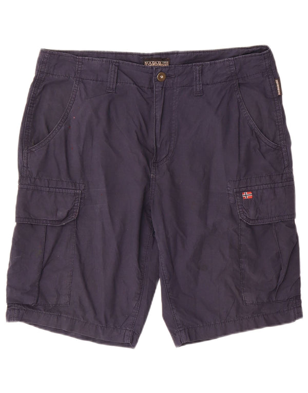 Shorts cargo masculino Napapijri W33 médio azul marinho algodão