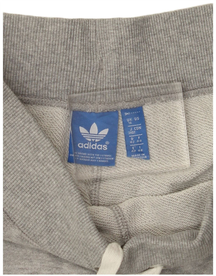 ADIDAS Calças de treino femininas Joggers UK 16 Grande Cinza Poliéster