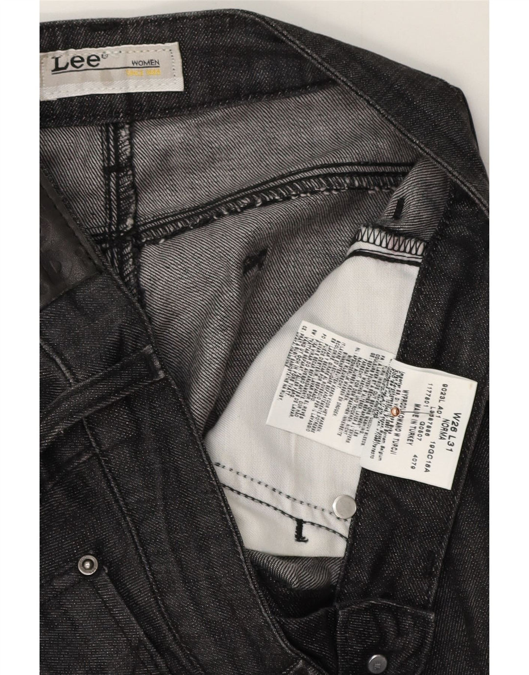 LEE Feminino Norma Straight Jeans W29 L31 Azul Marinho Algodão