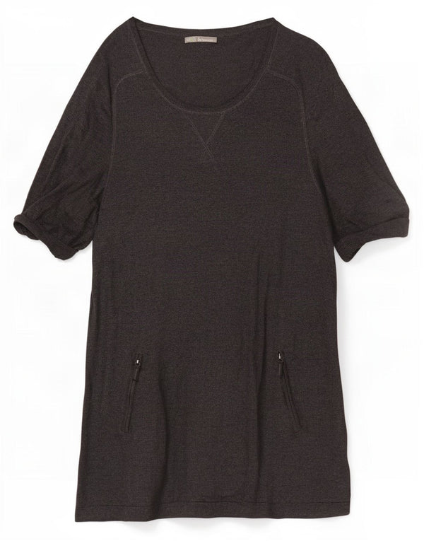Vestido jumper feminino Marks & Spencer de manga curta Reino Unido 16 grande viscose cinza