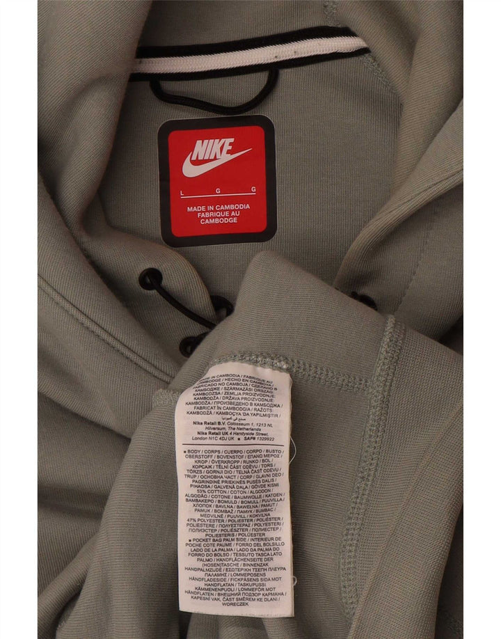 Nike Mens Hoodie Jumper Grande Algodão Verde