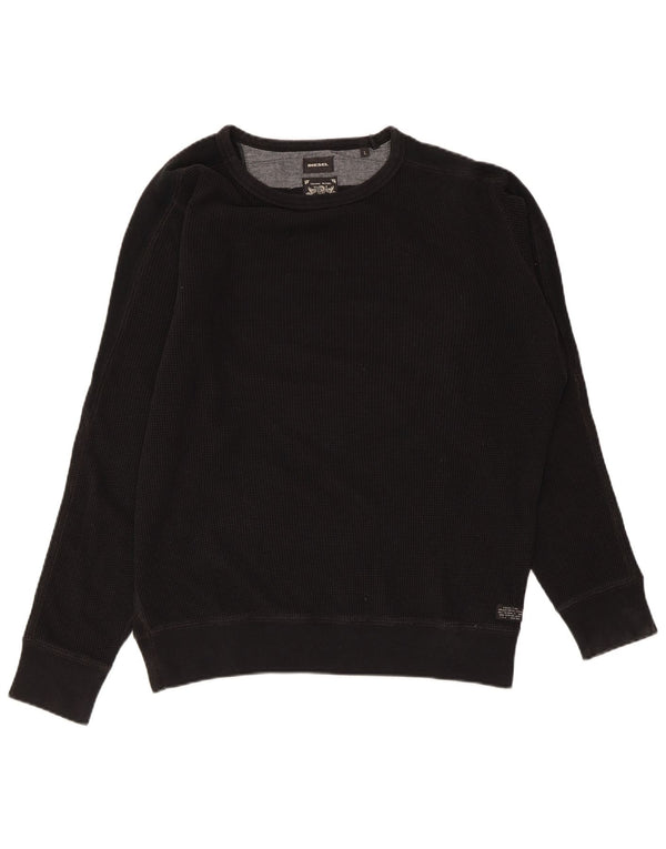 DIESEL moletom masculino jumper grande algodão preto