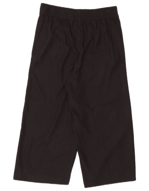 Zara Calça capri feminina de perna larga grande W30 L20 preta