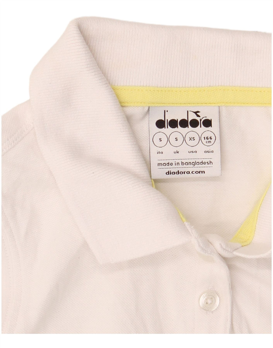 Camisa polo feminina sem mangas Diadora pequena branca