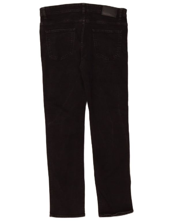 Hugo Boss Mens Straight Jeans W34 L32 Algodão Preto
