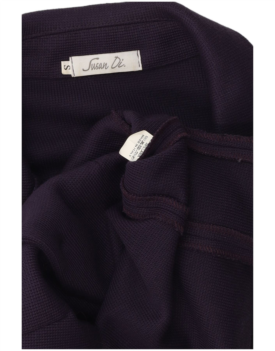 Poliéster roxo pequeno Reino Unido 10 do revestimento do blazer do botão da malha 2 das mulheres do vintage