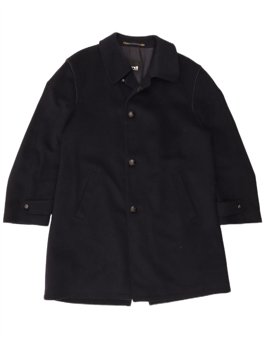 Lord Mens Overcoat IT 50 Grande Lã Azul Marinho