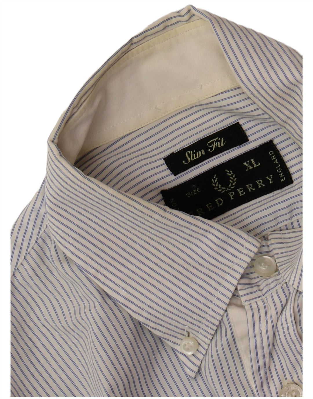 FRED PERRY Camisa masculina slim fit XL listra azul