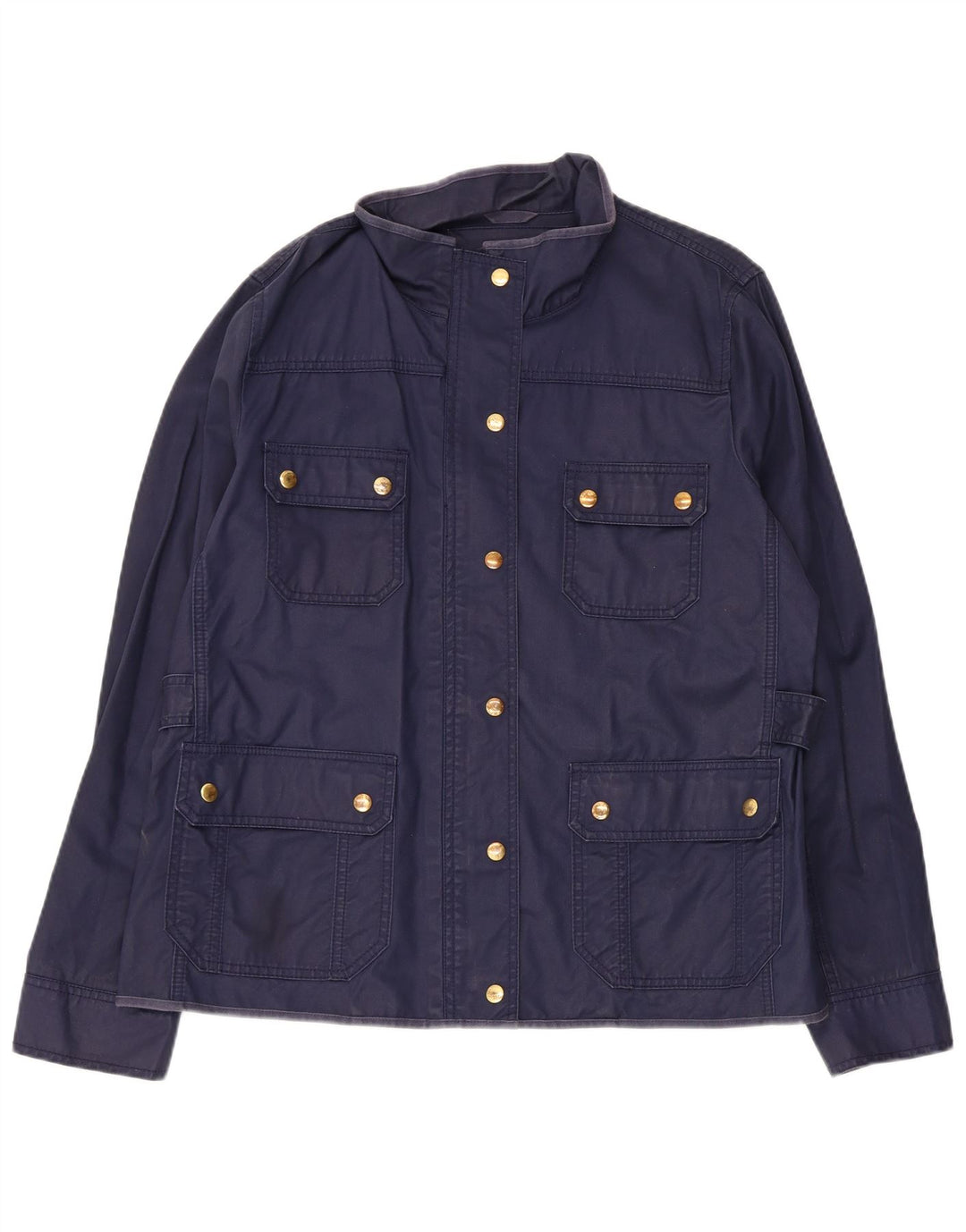 Jaqueta utilitária feminina J. Crew UK 18 XL azul marinho algodão