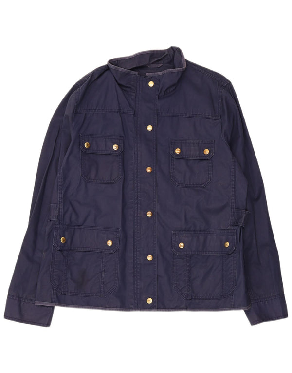 Jaqueta utilitária feminina J. Crew UK 18 XL azul marinho algodão