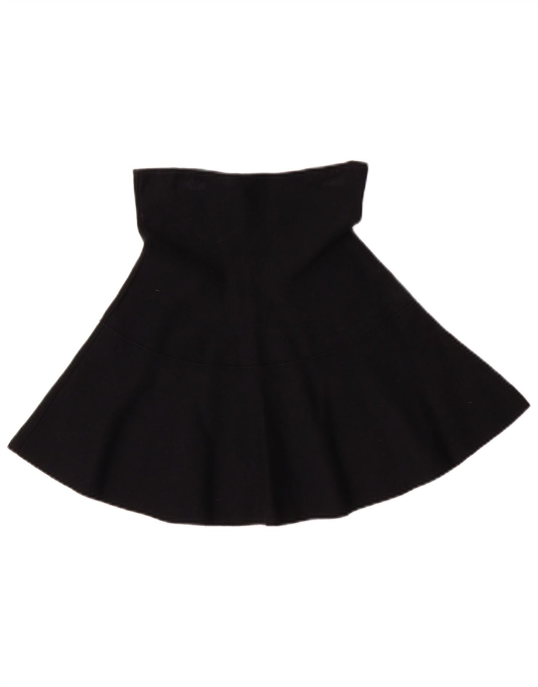 Saia feminina Zara cintura alta evasê médio W24 viscose preta