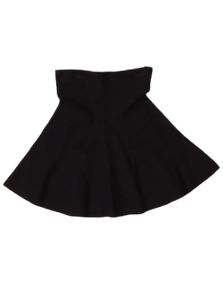 Saia feminina Zara cintura alta evasê médio W24 viscose preta