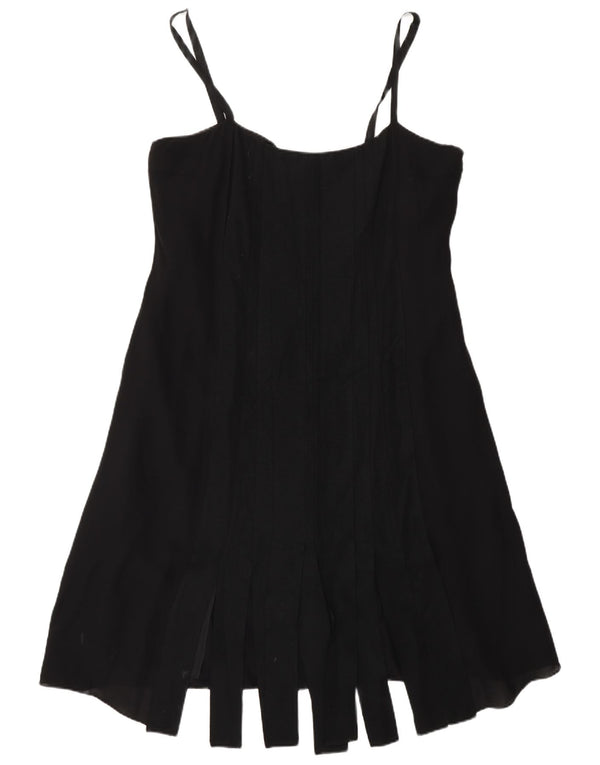 Vestido feminino Fenn Wright Manson em linha A Reino Unido 16 grande seda preta