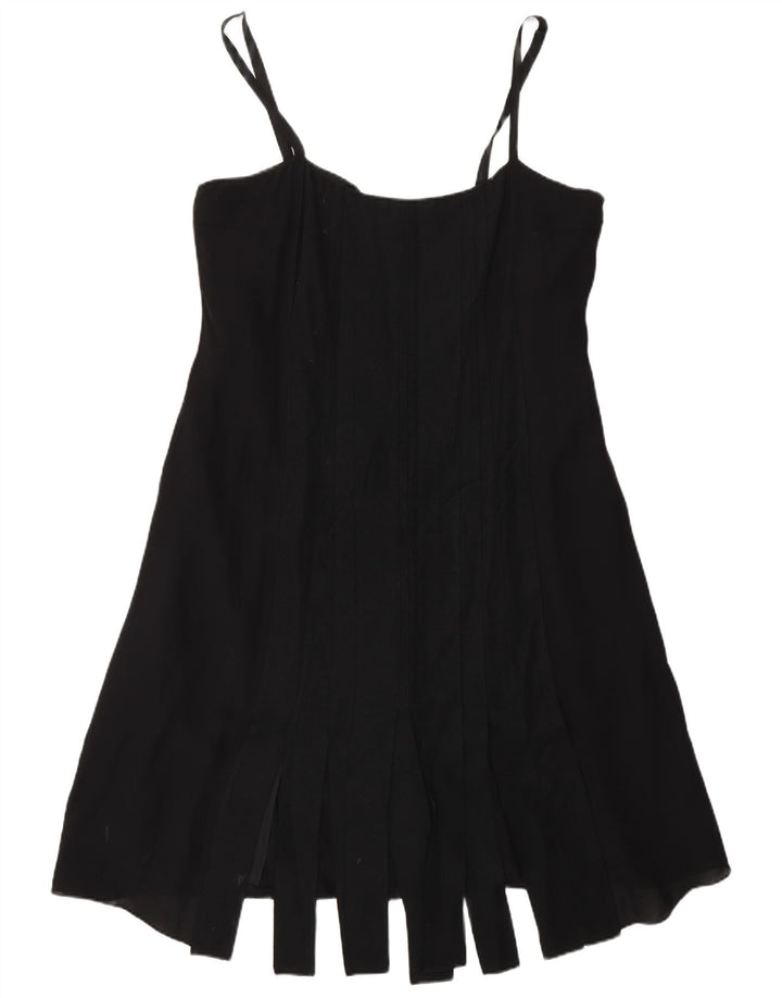 Vestido feminino Fenn Wright Manson em linha A Reino Unido 16 grande seda preta