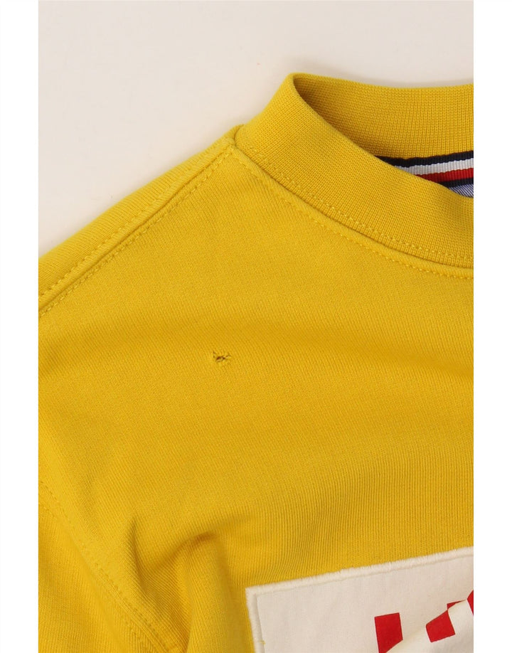 Tommy Hilfiger moletom gráfico masculino jumper médio algodão amarelo