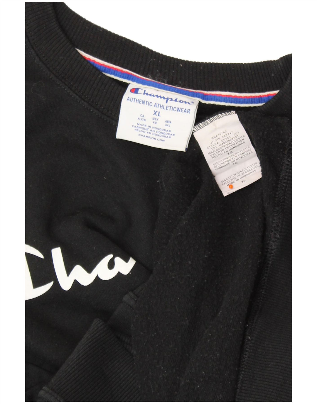 CHAMPION Suéter feminino gráfico oversized com capuz UK 18 XL preto