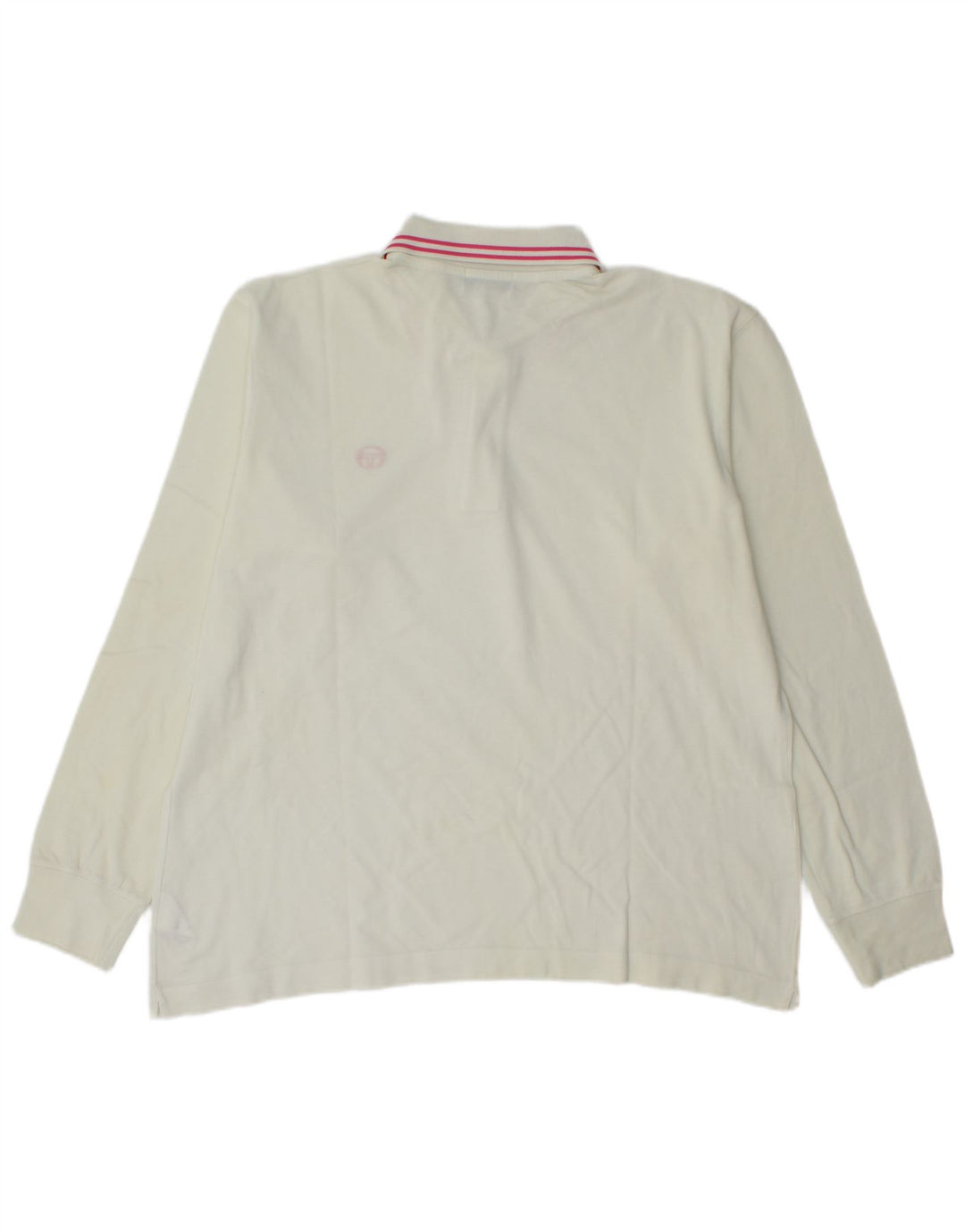 SERGIO TACCHINI Camisa polo masculina de manga comprida grande de algodão off white