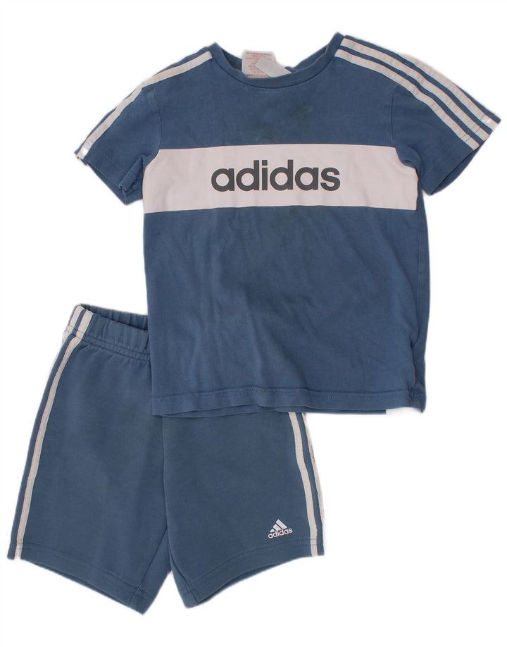 Conjunto de 2 peças ADIDAS Boys Graphic 3-4 anos azul colorblock algodão