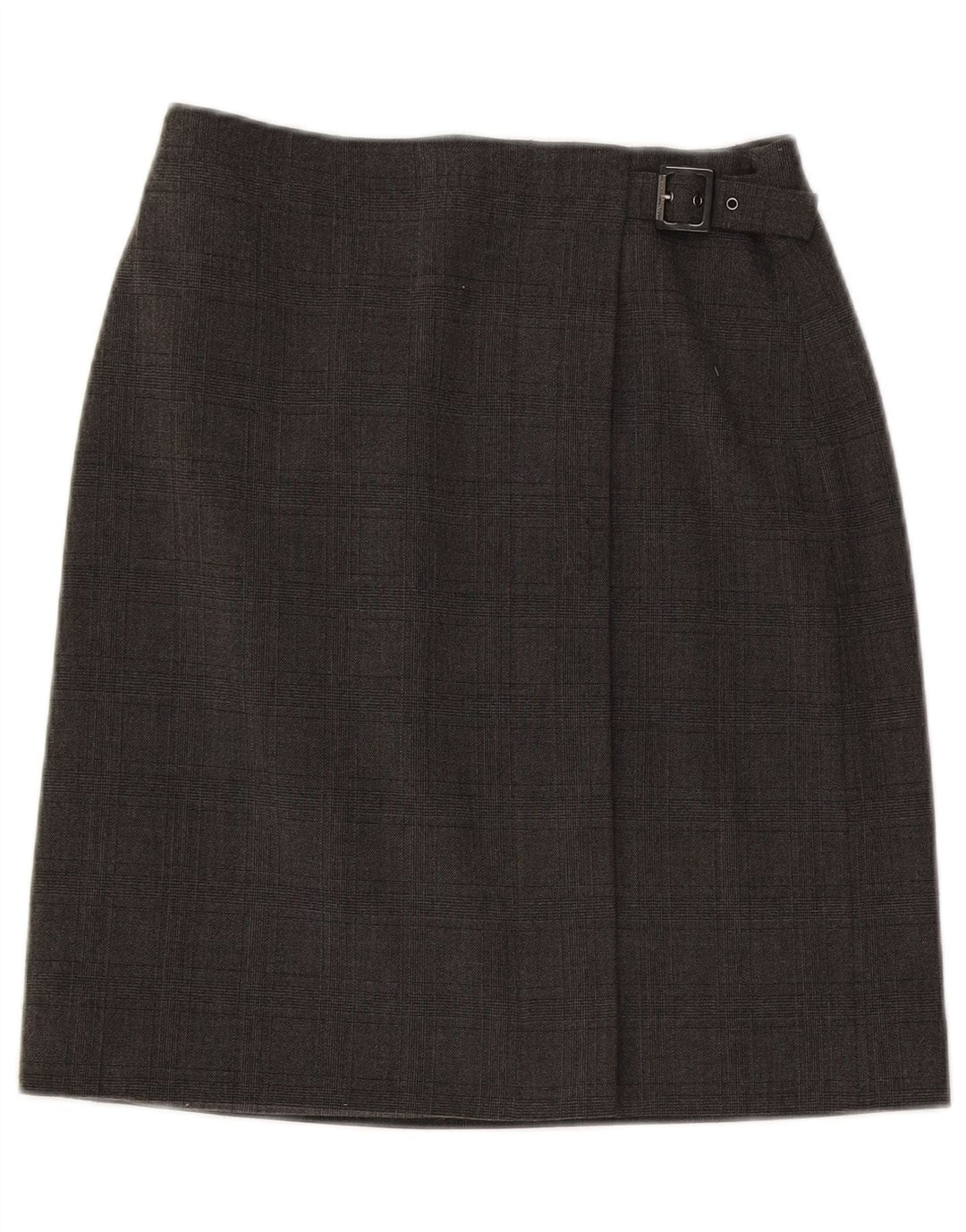 Saia feminina Armani US 6 médio W28 poliéster xadrez cinza