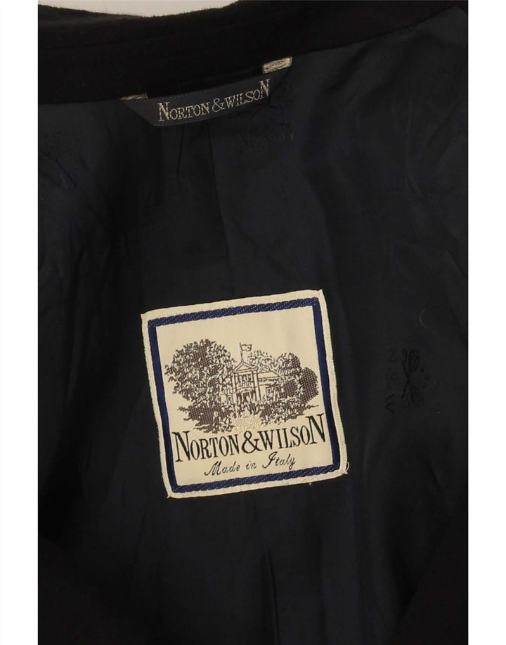 Jaqueta blazer feminina Norton & Wilson com peito duplo UK 16 grande preta