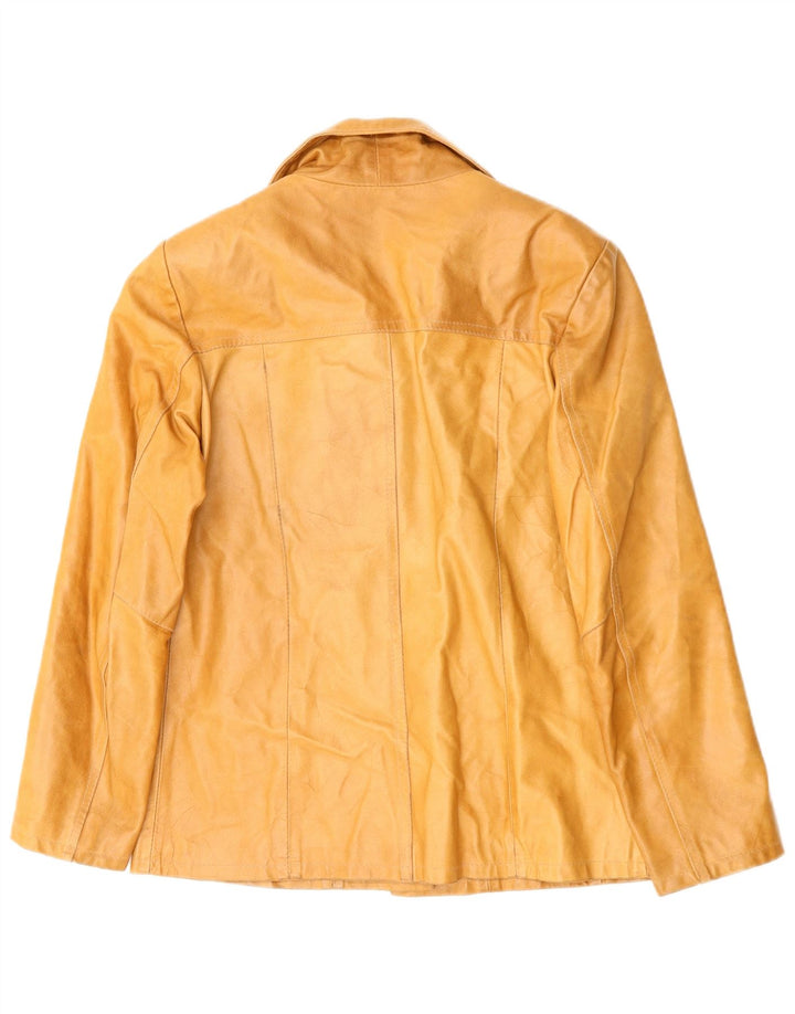 Jaqueta de couro feminina FERRONE Reino Unido 16 grande couro marrom