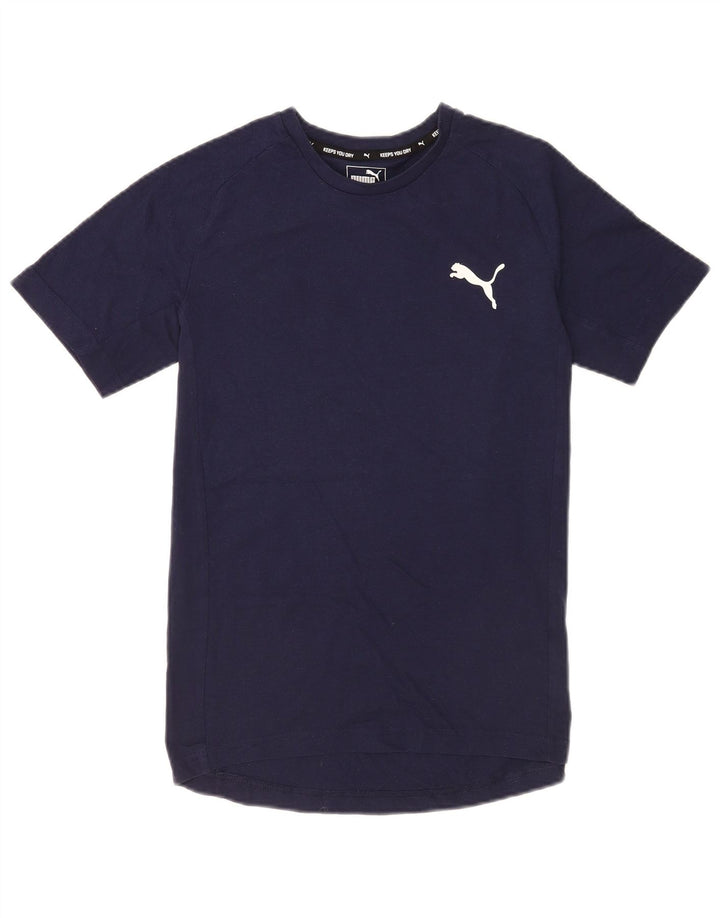 Puma Camiseta Masculina Top Médio Algodão Azul Marinho