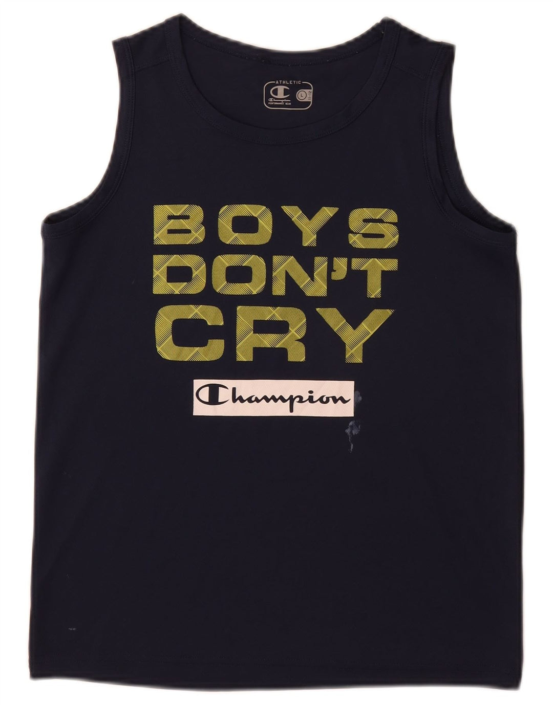 CHAMPION Boys Graphic Vest Top 11-12 Anos Grande Azul Marinho