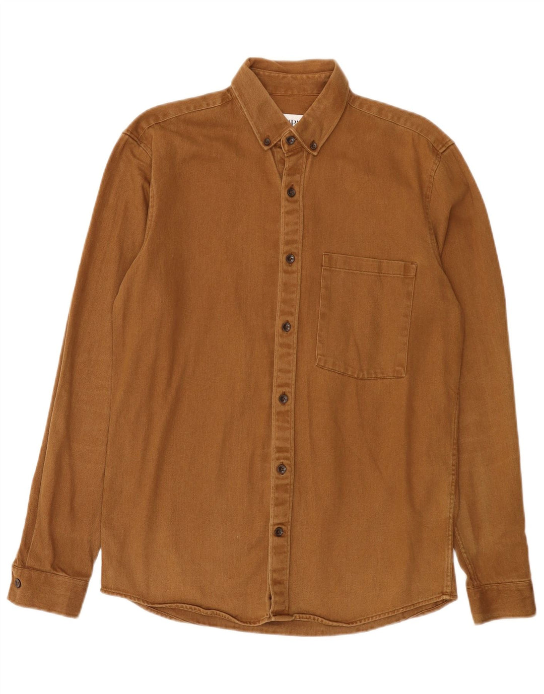 Camisa jeans masculina Zara pequena algodão bege