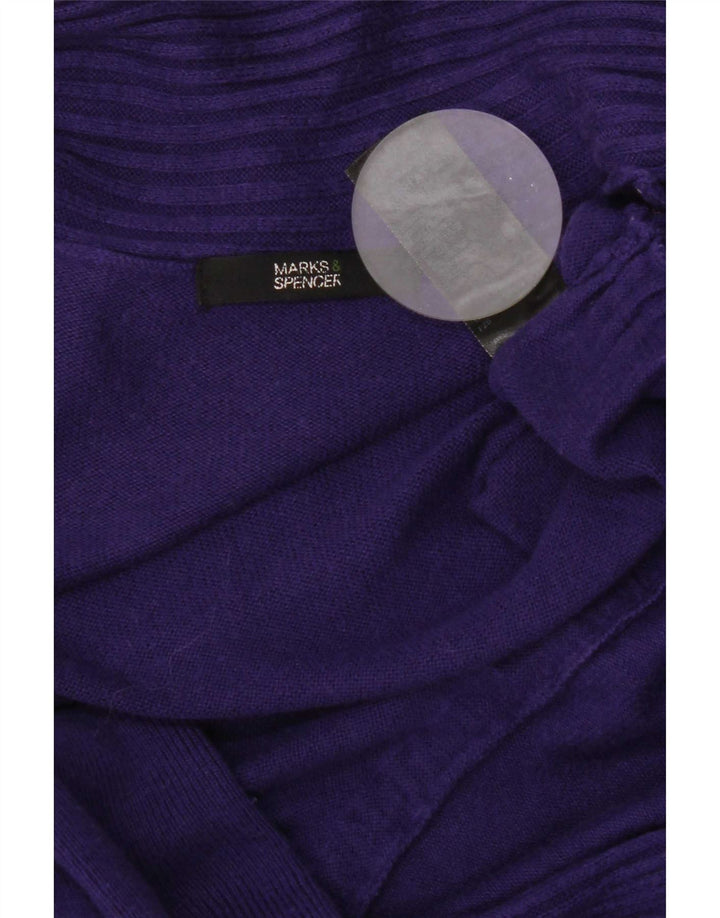 Suéter feminino Marks & Spencer Longline Open Cardigan Reino Unido 8 Pequeno Roxo