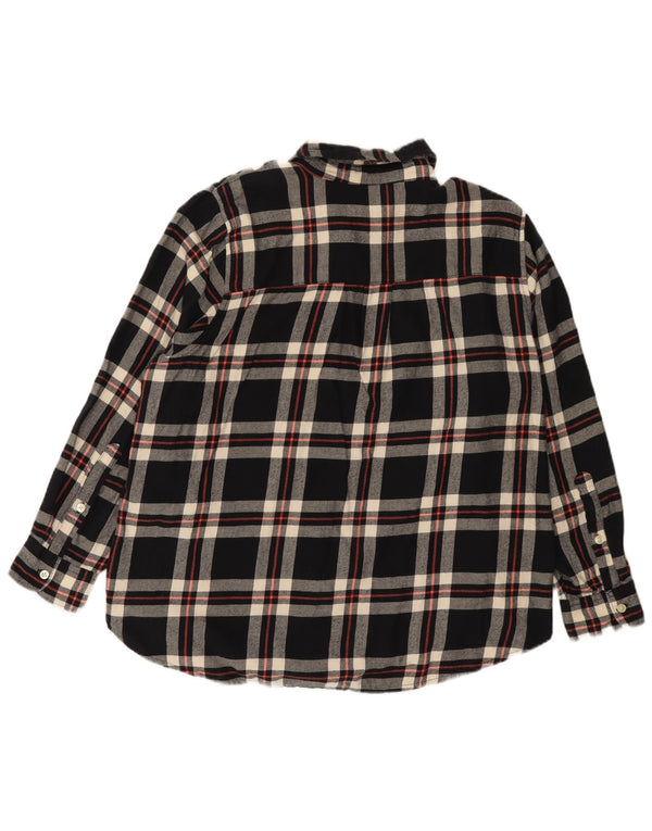 Camisa feminina de flanela com ajuste relaxado Levi's Reino Unido 18 XL algodão xadrez preto