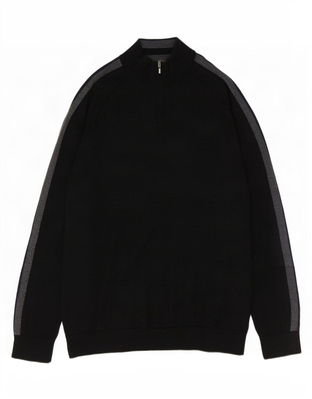 Suéter masculino Marks & Spencer com zíper e gola XL preto colorblock