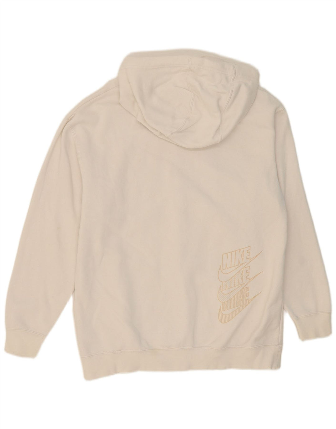 NIKE feminino oversized gráfico moletom com capuz UK 6 XS algodão branco