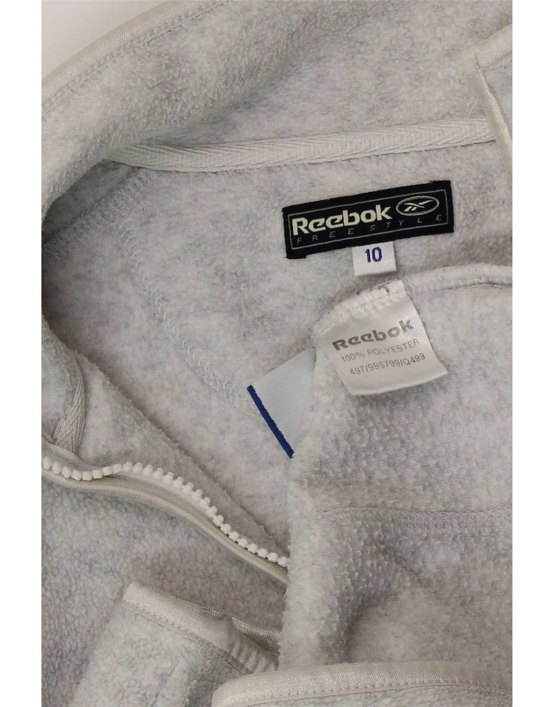 Jaqueta de lã feminina Reebok UK 10 poliéster manchado cinza pequeno