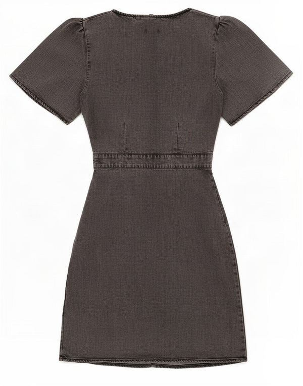 Vestido jeans feminino Superdry UK 10 pequeno cinza Lyocell