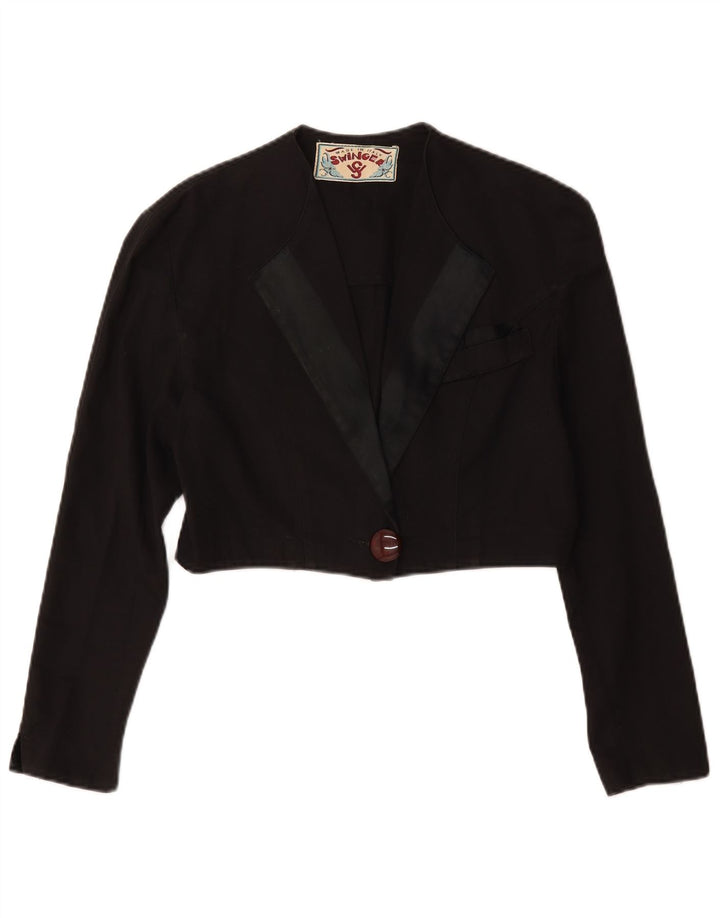 Jaqueta Bolero feminina Swinger IT 42 algodão preto médio
